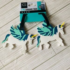 G FORCE Set of 2 Unicorn Luggage Tags *TURQUOISE*